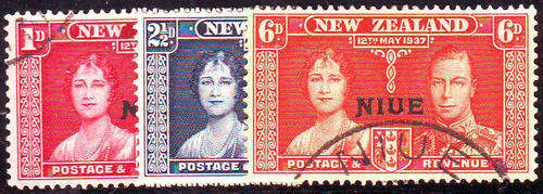 Niue - 1937 - Coronation - set of 3 fine used.