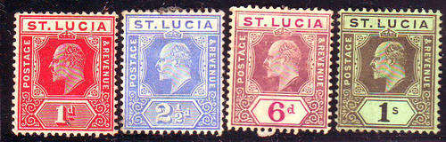 St. Lucia - 1904-10 - Edw 7 - unused no gum.