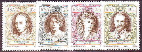 South Africa - 1984 - English Authors - set of 4 mint unhinged.