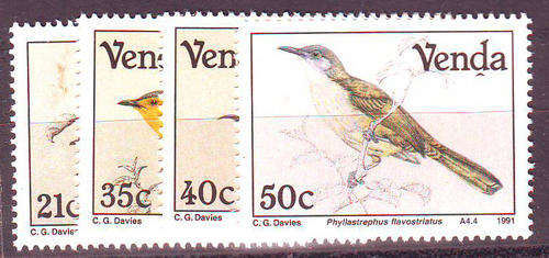 Venda - 1991 - Birds Of Venda - set of 4 mint unhinged (SACC 218-221).