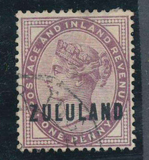 Zululand - 1888-93 â G.B. Stamps Ovpt â 1d deep purple fine used (SACC 2).