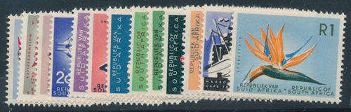 South Africa - 1961 - Wmk Arms - set of 13 mint unhinged (SACC 197-209).