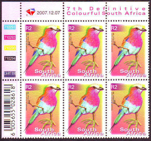 South Africa - 2000 - 7th Defins - R2 mint unhinged control block of 4 (SACC 1307a).