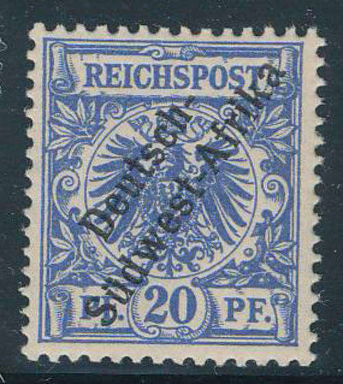 South West Africa German Period - 1897 - German Stamps Ovptd - 20 pfg ultra marine mint unhinged.