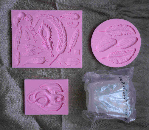 4x Silicone Moulds for clay/resin + free gift
