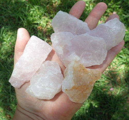 6x Rough Cut Rose Quartz