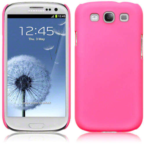 Samsung Galaxy S3 (i9300) Fluro Frosted Hard Gel Back Cover - Pink
