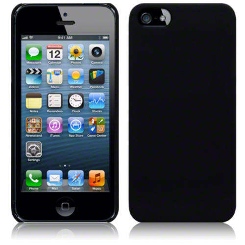 IPhone 5 Frosted Hard Gel Back Cover - Solid Black