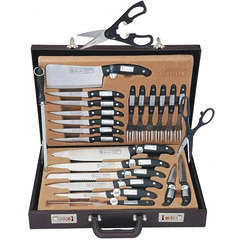 Chefs Knife and Steak Fork Set 24 piece, Presented in a briefcase