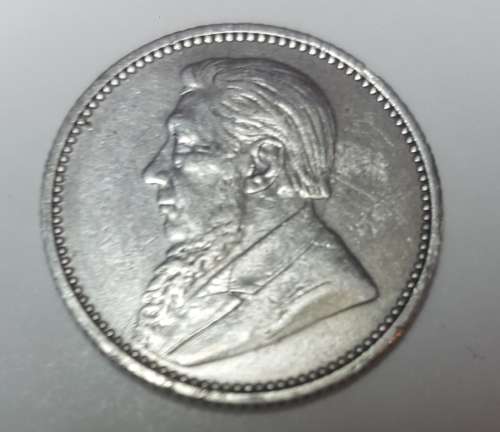 R1 START !! 1894 ZAR Paul Kruger 6d sixpence