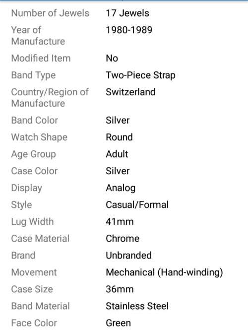 Oris Watch 17 Jewels