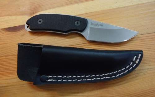 Kershaw Skinner 1080 fixed blade hunting knife incl. leather sheath. Made in USA!