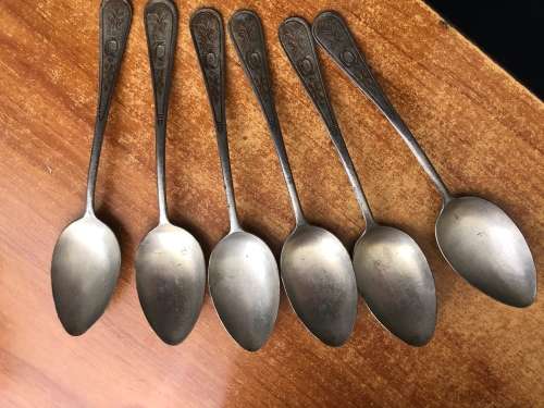 100% silver spoons x6