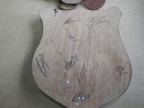 Rhodesian plaque with matching dog tags - signed at the back by members  V Troop