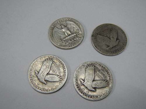 4X SILVER QUARTER DOLLARS AS A LOT