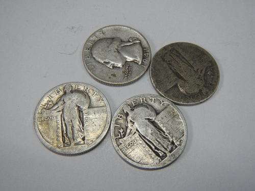 4X SILVER QUARTER DOLLARS AS A LOT