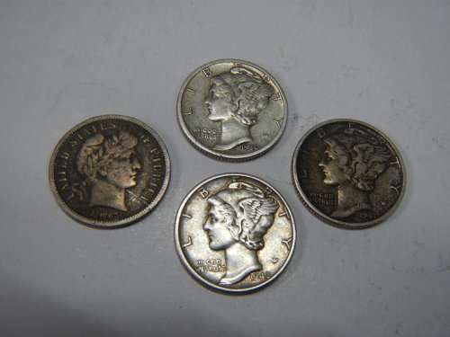 4X SILVER ONE DIMES AS A LOT