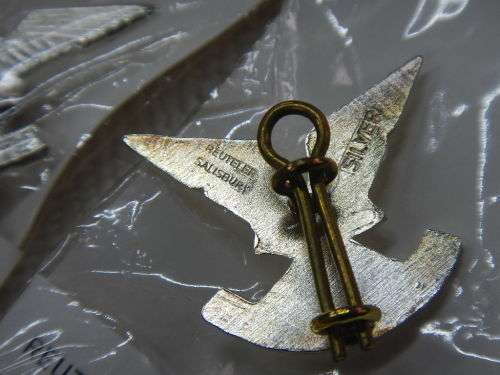 Rhodesian Selous Scouts Silver Officers Collar Badges in original packing - Made In Salisbury.