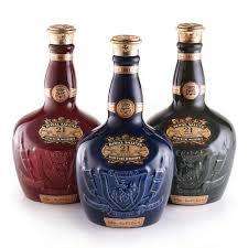 CHIVAS REGAL 21 YEAR OLD SET OF 3  SAPP,RUBY & EMERALD FLAGONS OR OFFERS