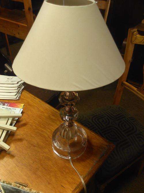 Lovely Glass/crystal? Lamp with Shade