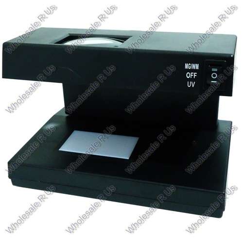 Ultraviolet Counterfeit Money Detector System Includes UV Light Watermark Detection With Magnifying