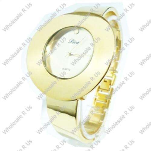 Ladies Crystal Accented Bracelet Dress Watch - Gold