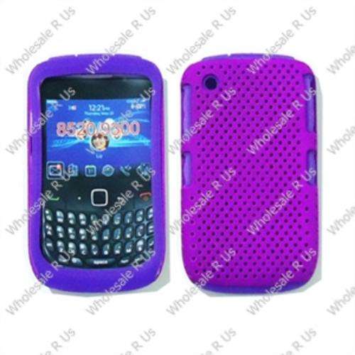 Mesh Silicone Double Combo Mobile Phone Case for Blackberry Curve 8520 / 9300 Purple