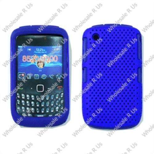 Mesh Silicone Double Combo Mobile Phone Case for Blackberry Curve 8520 / 9300 Blue