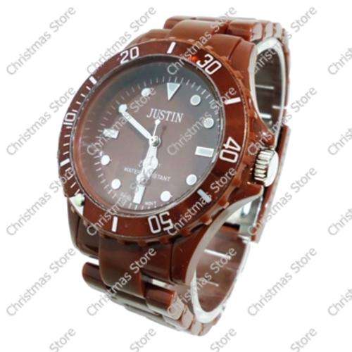 Super Lightweight Link Bracelet Wrist Watch Chocolate Brown