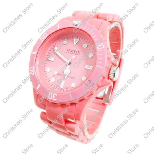 Super Lightweight Link Bracelet Wrist Watch Light Pink