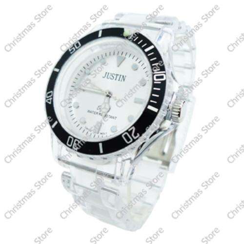 Super Lightweight Link Bracelet Wrist Watch Transparent Clear