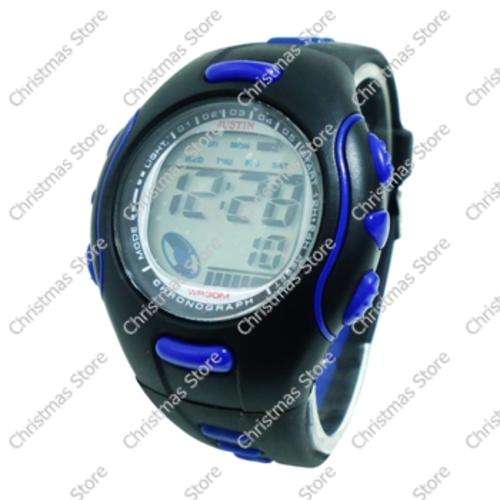 Waterproof Sports Watch Black Blue