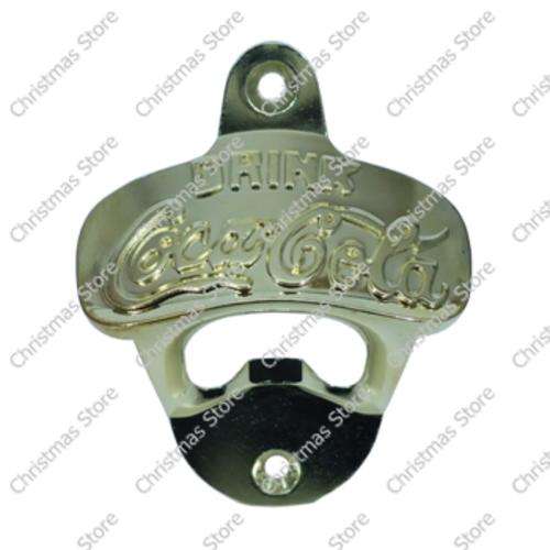 Coca Cola Wall Mounted Crown Top Bottle Opener Gold Finish