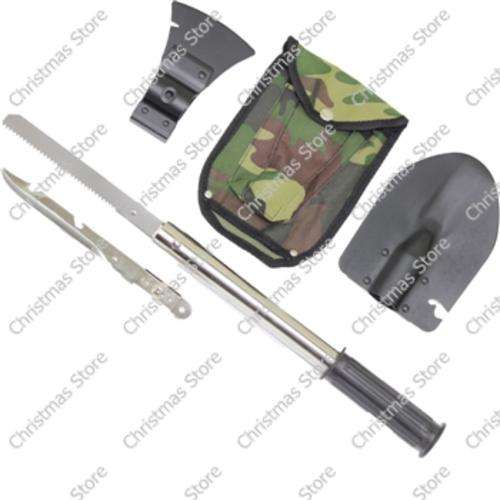 4 In 1 Camping Survival Kit Axe Saw Shovel Skinning Knife Combo