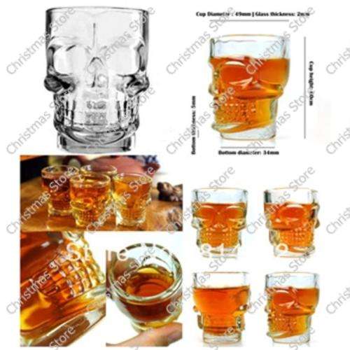 Crystal Skull Head Shot Glass Pack of 4