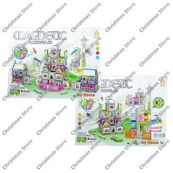3D PL Snap on Puzzle Magnetic World Dream House with Sound and Light 206 Pcs