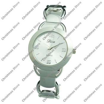 Ladies Bangle Watch Silver with Silver Face