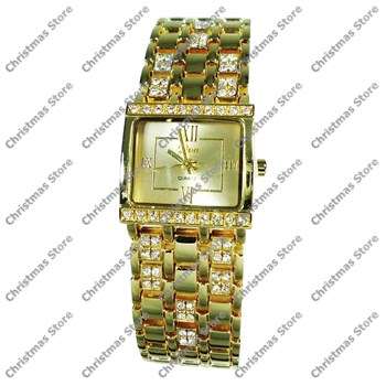 Ladies Bracelet Watch Gold Strap Gold Face