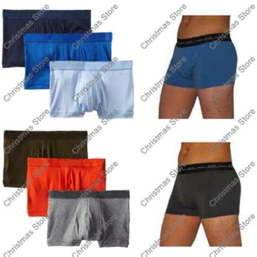 Mens High Quality Cotton Spandex Underwear 2 Pack Boxer Trunks (M)