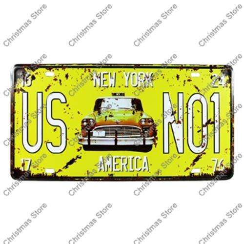 Number Plate Type Novelty Sign Plate Decor - New York