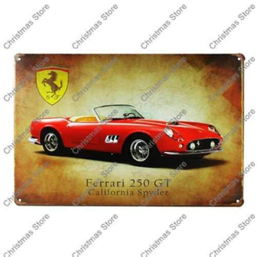 Retro Sign Tin Decor - Ferrari 250 GT California Spyder