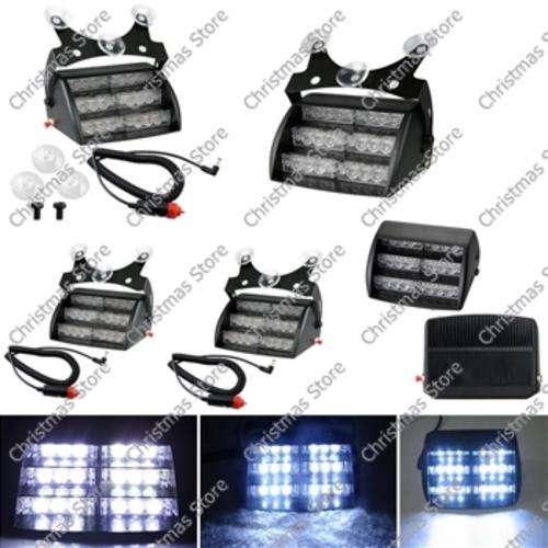 White LED Strobe Emergency Flashing Warning Light for Car 18 LED