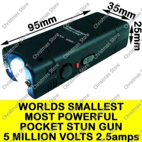 ON OFFER MOST POWERFUL SMALLEST POCKET STUN GUN 5 000 000 MILLION Volts 2.5amps