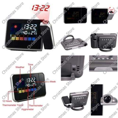 LED Liquid Crystal Display Projection Clock and Weather Station