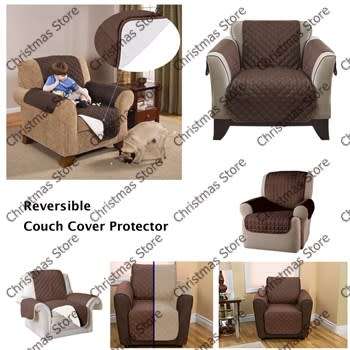 Reversible Couch cover Sofa Coat for Single / Recliner Seats Protective Cover