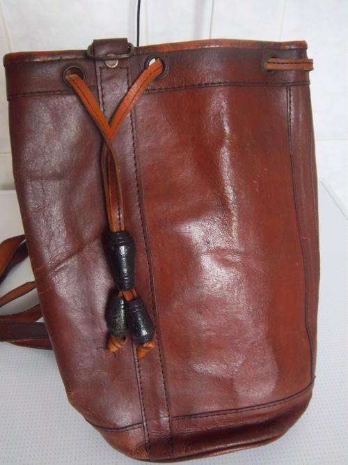 Genuine Vintage Leather Bag / Wine Bag
