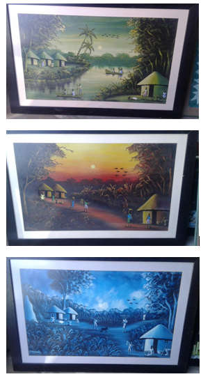Three African Art Paintings. (PLEASE READ DESCRIPTION)