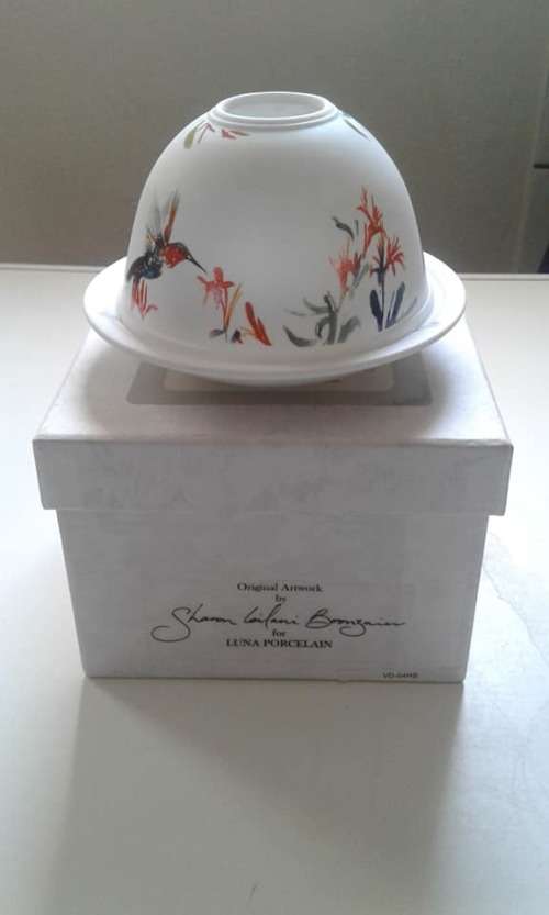 STUNNING Luna Porcelain Votive. Mint Condition In Box