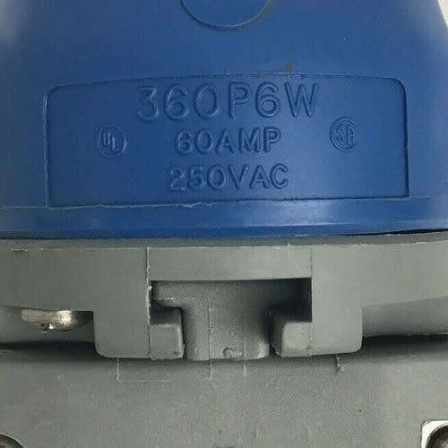 HUBBELL MALE PLUG 60AMP 250VAC, 360P6W