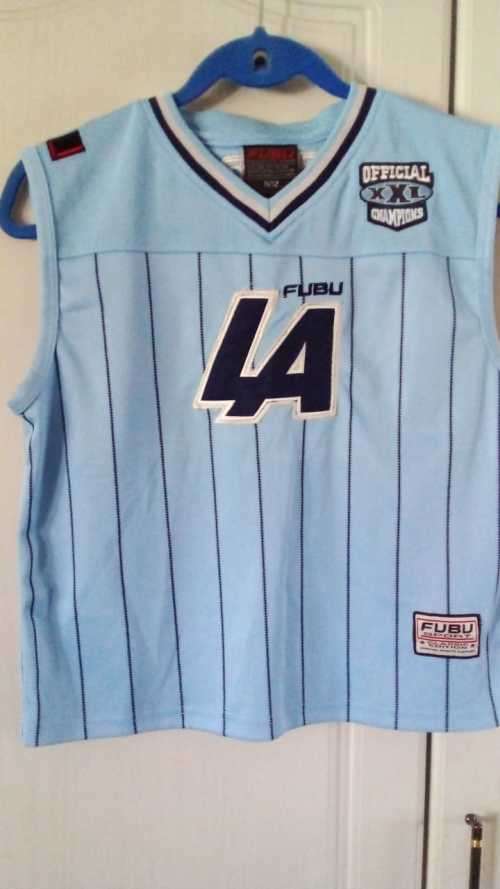 Authentic Vintage Fubu Blue nr 05 Basketball Jersey.